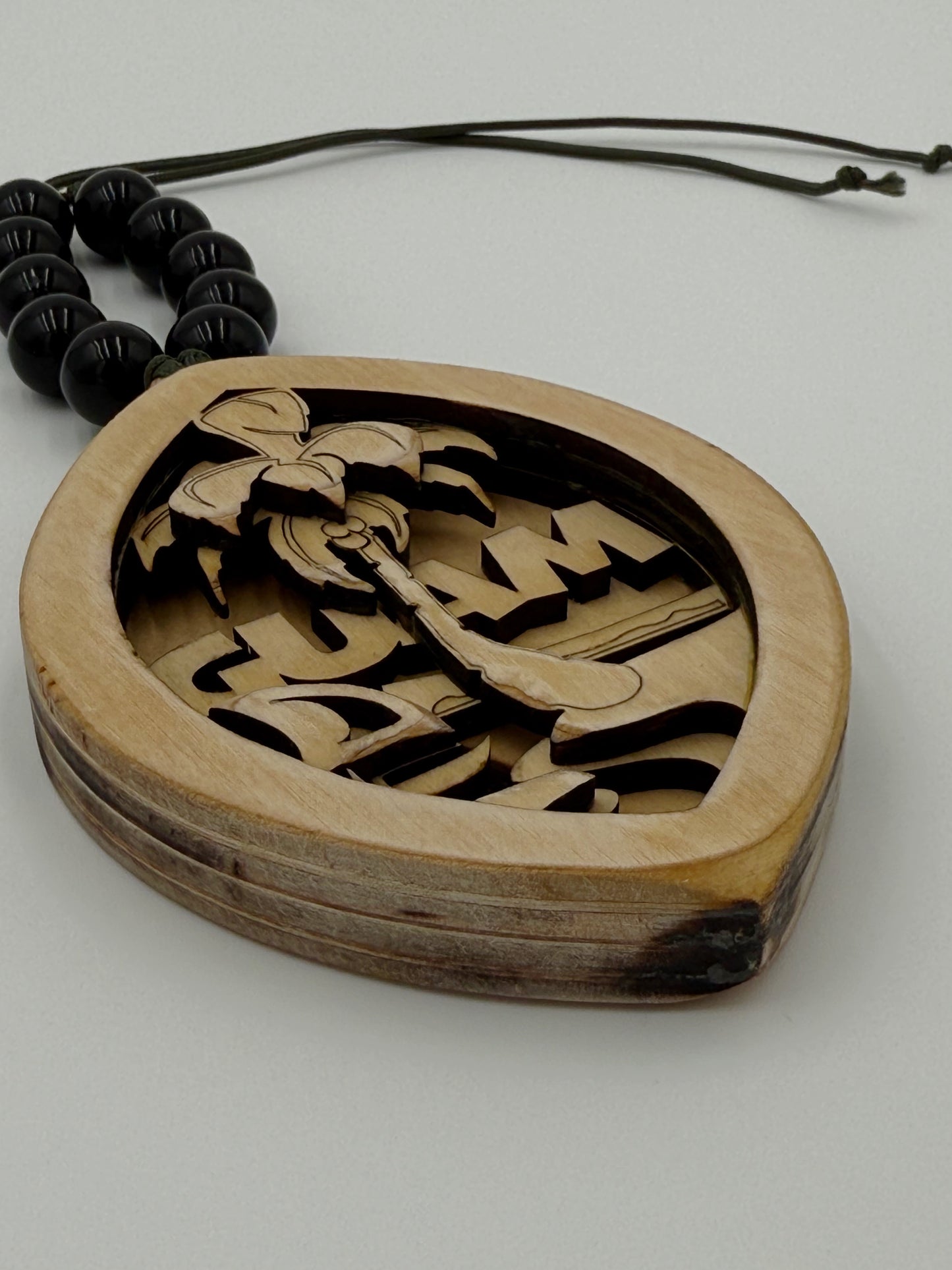 Guam Seal Wooden Hanger with Beads