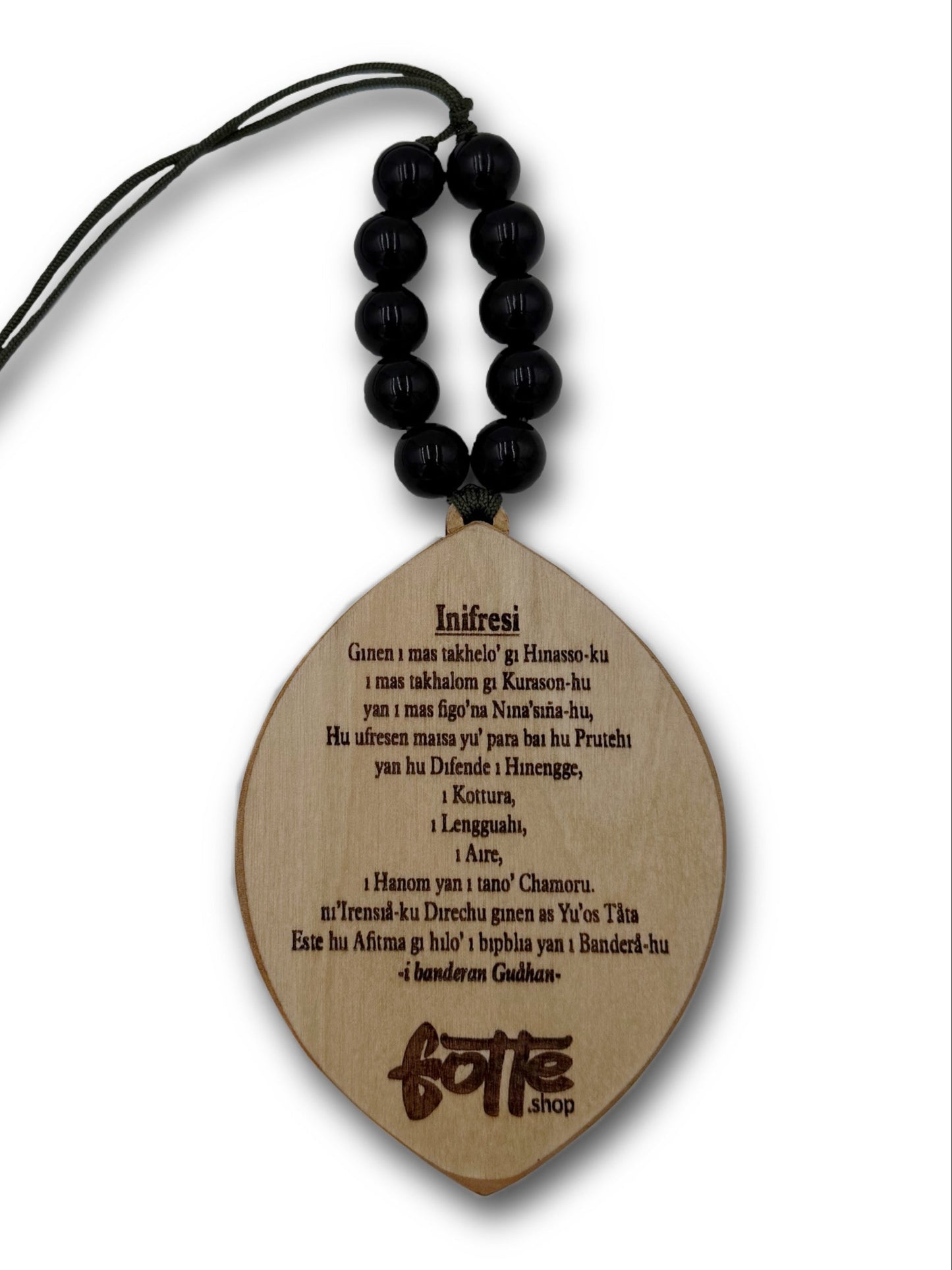 Guam Seal Wooden Hanger with Beads